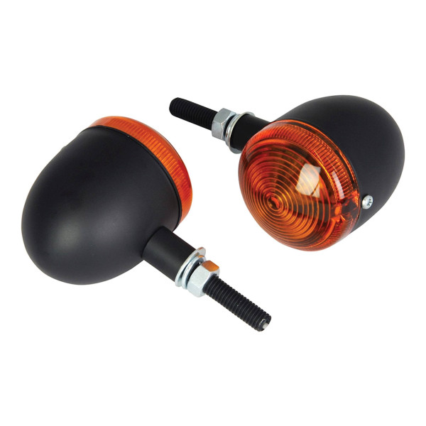 Bike It Bike it short stem bullet indicators with black body and amber lens